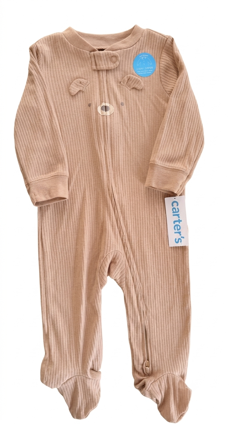 Body bebé oso cremallera bidireccional | Marrón