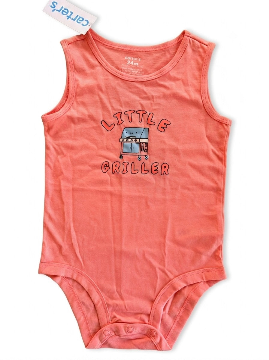 Body sin mangas con estampado "Little Griller" | Coral
