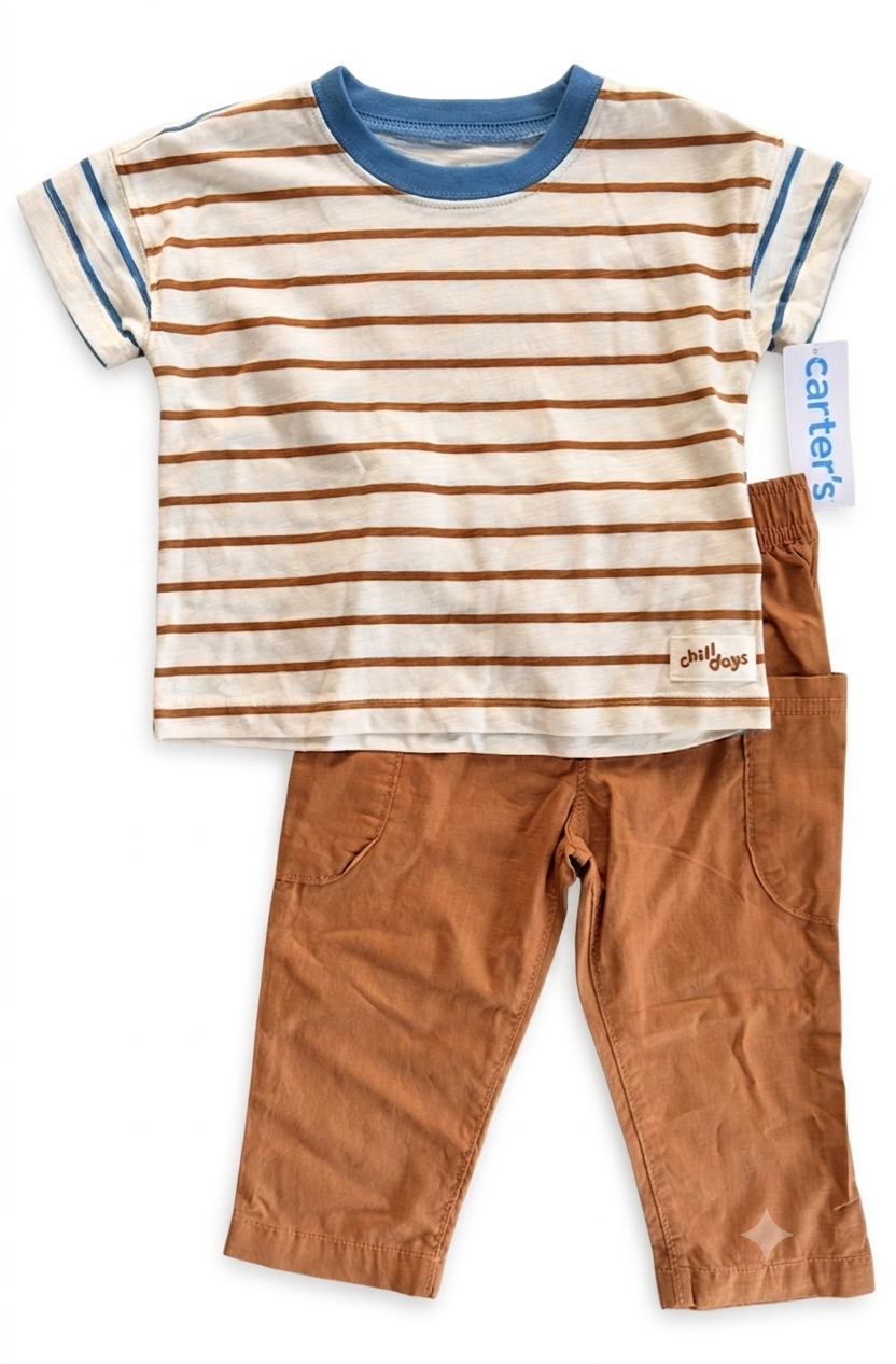 Conjunto bebé Chill days 2 piezas | Crema/marrón
