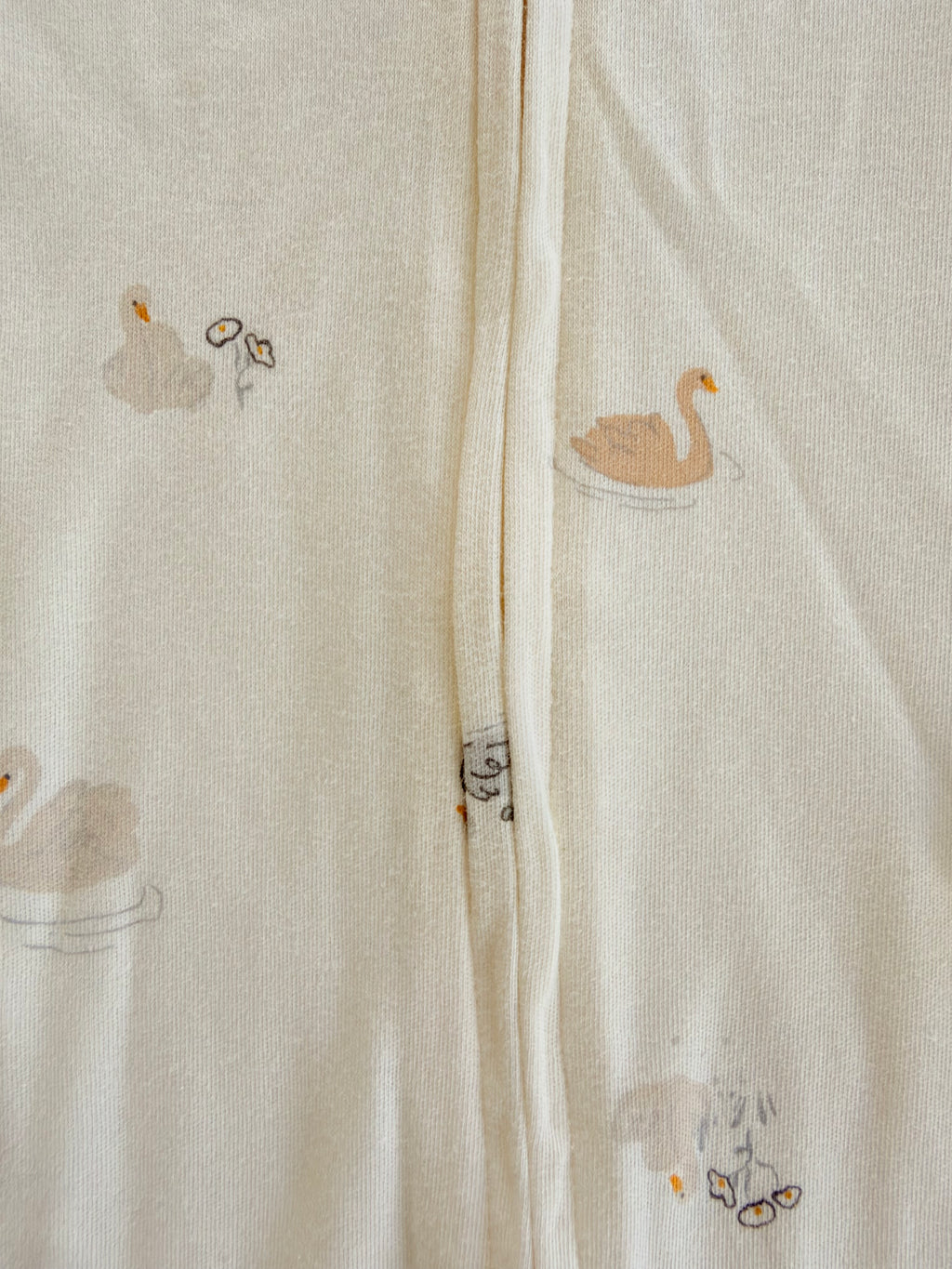 Body bebé cisne cremallera bidireccional | Marfil