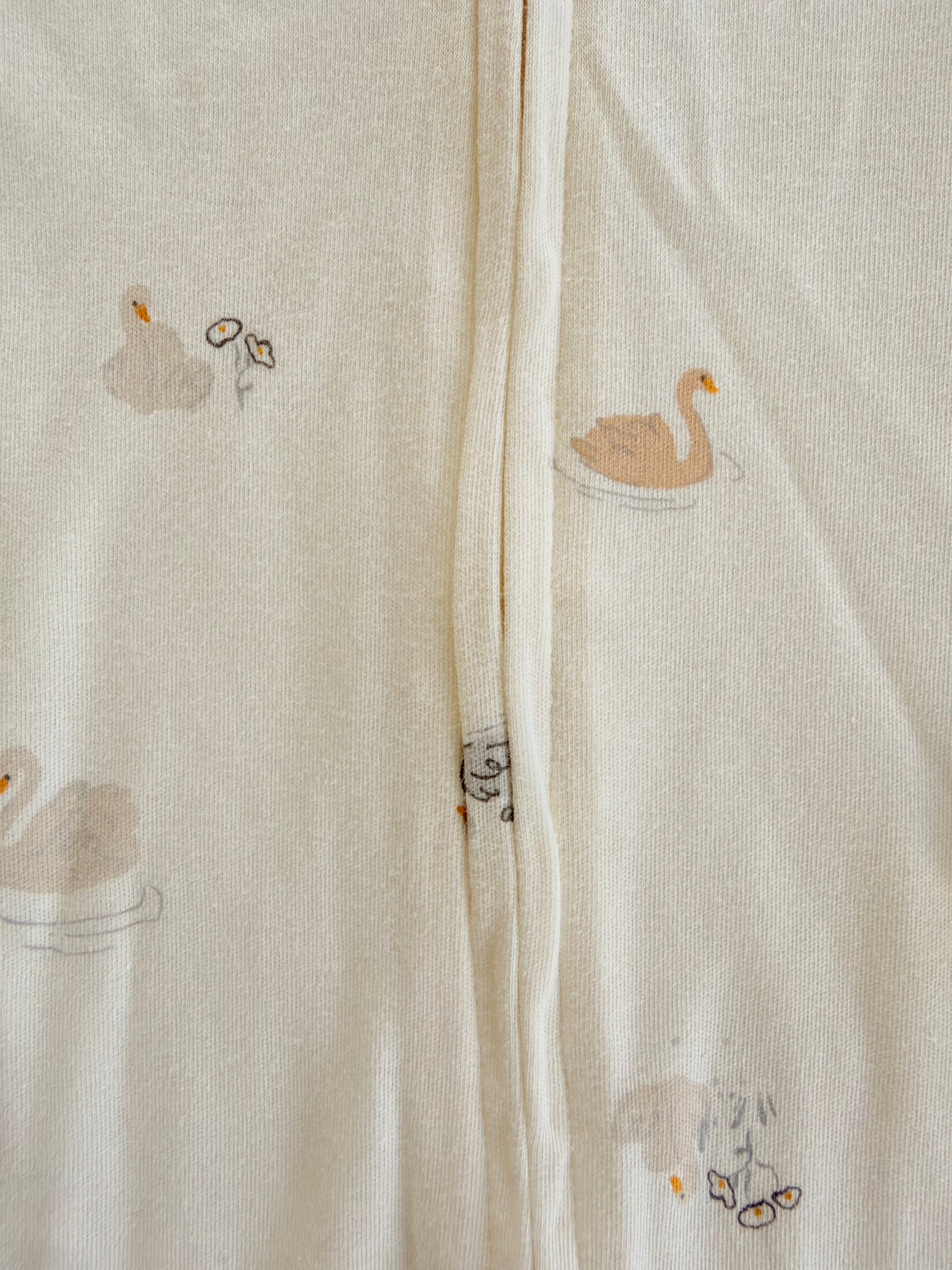 Body bebé cisne cremallera bidireccional | Marfil