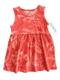 Vestido sin mangas estampado floral tropical | Coral