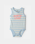 Body sin mangas con estampado “Auntie Camp” | azul/marfil