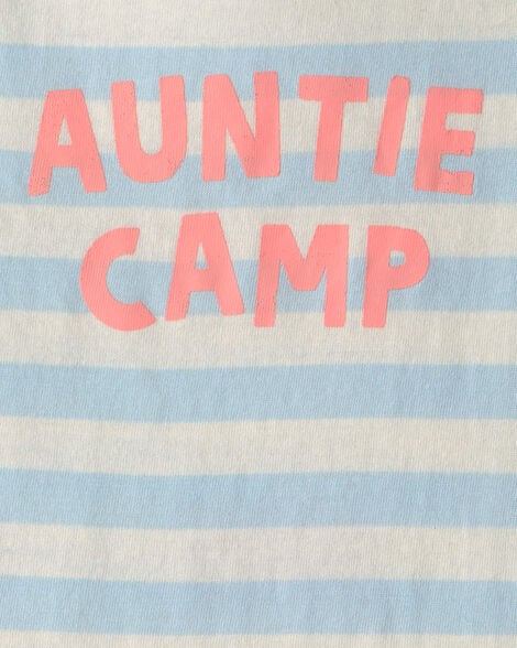 Body sin mangas con estampado “Auntie Camp” | azul/marfil