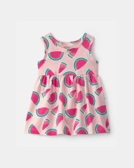 Vestido sin mangas con estampado de sandías | Rosa