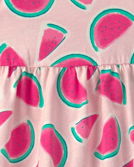 Vestido sin mangas con estampado de sandías | Rosa
