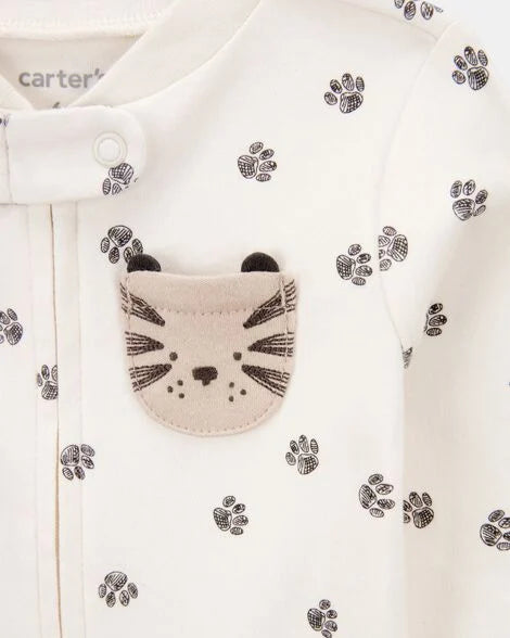 Body bebé tigre cremallera bidireccional | Marfil