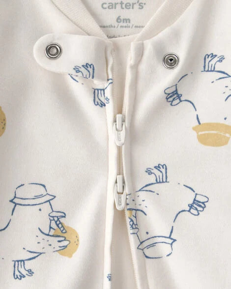 Body bebé pato cremallera bidireccional | Crema