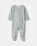 Body bebé floral cremallera bidireccional | Azul/marfil