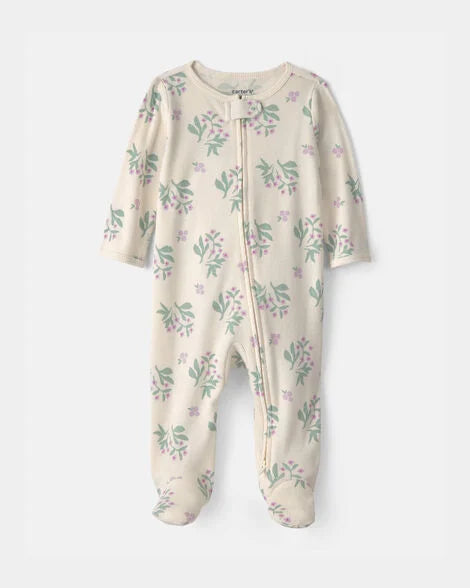 Body floral cremallera bidireccional | Marfil