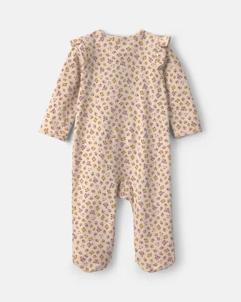 Body bebé flor cremallera bidireccional | Crema
