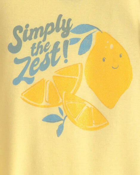 Conjunto pijamas niña limón 4 piezas | Azul/amarillo