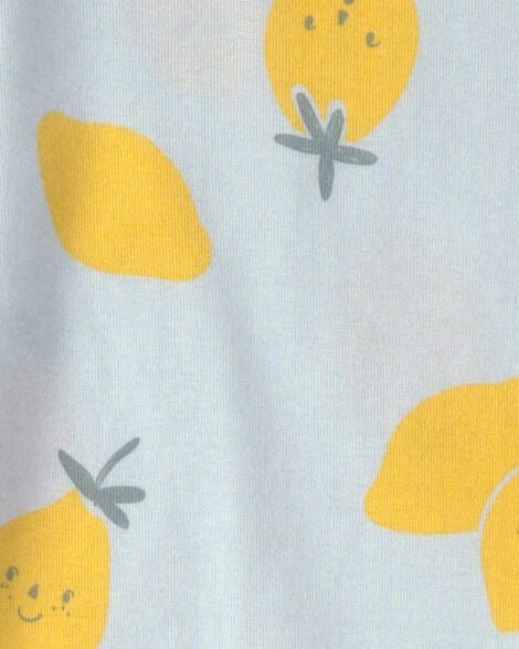 Conjunto pijamas niña limón 4 piezas | Azul/amarillo