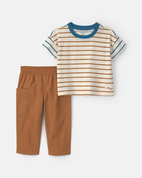 Conjunto bebé Chill days 2 piezas | Crema/marrón